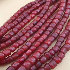Antique Venetian CranBerry Red Trade Whiteheart Glass Beads Strands 7mm - Picture 1 of 21