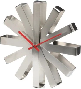 Umbra Ribbon Modern 12-inch Wall Clock, Battery Operated Quartz Movement - Picture 1 of 1