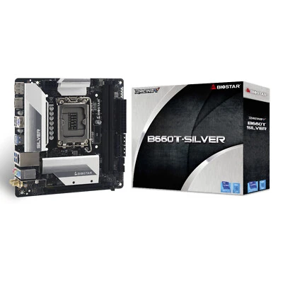 Biostar B660T-Silver Mainboard - Motherboard, m-ITX, B660, LGA1700, DDR4, 2x M.2 - Bild 1 von 4
