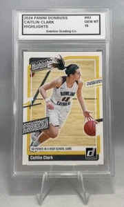 Caitlin Clark Gema Graduada Como Nueva 10 2024 Panini Donruss #H3 60 puntos Juego HS - Imagen 1 de 3