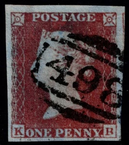 1841 1d rot pl 148 kb 4m knackig 498 Manchester große Ränder hervorragend gebraucht - Bild 1 von 1