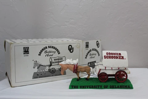 New Vintage 2002 OU Sooner Schooner Bobble Head Bobbing McDonald's Original Box Cover