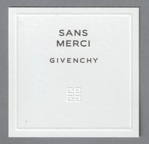 Carte publicitaire- advertising Card - Sans Merci de Givenchy recto verso - Picture 1 of 2