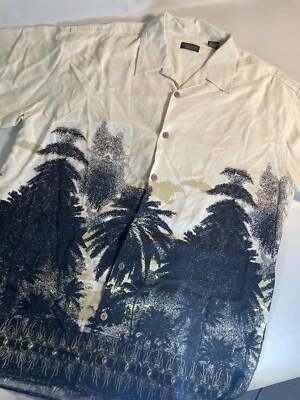 Cellinni Seda Hombre Camisa Hawaiana Manga Corta Botón Delantero Palma XL Foto 1 de 4