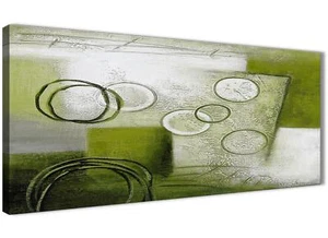 Lime Green Painting Bedroom Canvas Accessories - Abstract 1434 - 120cm Print - Picture 1 of 4