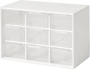 Mini Storage Drawers Small 9 Drawers Organizer Bins Stackable Clear Plastic Box - Picture 1 of 3