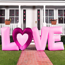 Joiedomi 9 FT Long Valentine Inflatable Love Letters with Build-In LED Lights, B