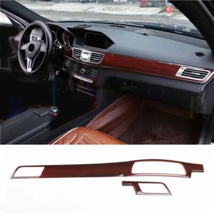 For Mercedes-Benz 2014-2015 E-Class Wood Grain Look Center Console Cover Trim - Picture 1 of 12