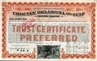 1902 Choctaw Oklahoma & Gulf RR Stock Certificate