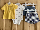 Baby Boy Tops & Shorts Set Spring Summer Size 3 Months Cotton, Cars, Vgc