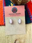 Navajo Queen Pink Conch & Sterling Silver Stud Earrings