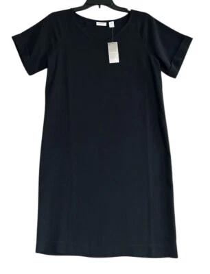 Chico’s Womens Solid V-neck Veronica Dress Black Sz O (S) - Image 1 of 4