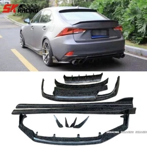Forged Carbon Fiber Front Rear Lip Fins Wing Body kits For Lexus IS200t 300 350 - Picture 1 of 18