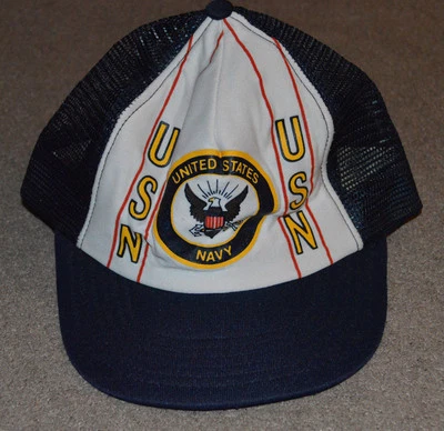 Винтажная бейсболка ВМС США для дальнобойщиков USN Armed Forces ретро сделано в США - Изображение 1 из 4