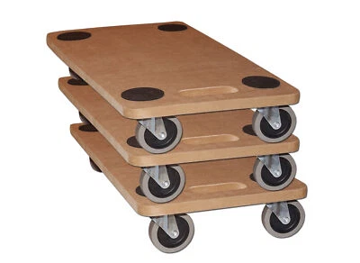 3er Set Rollbrett Möbelroller Möbelhund Transportroller Wagen bis 250kg 59x29cm - Bild 1 von 2