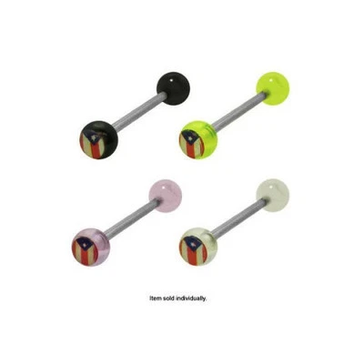 Anillo Lengua Barra Acrílico Bandera Puertorriqueña Foto 1 de 4