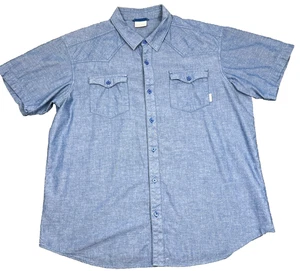 Columbia Sportswear Double Pockets Button Down Shirt Adult XL Denim Blue Top - Picture 1 of 9