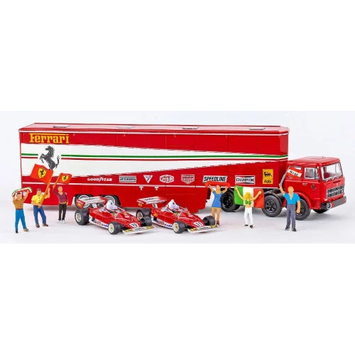 Brekina 58575 - 1/87 Fiat 691 T Renntransport-Sz Jeu Ferrari - Neuf