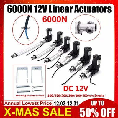 4"-18" 6000N Electric Linear Actuator 1320lbs Max Lift Heavy Duty 12V DC Motor - Image 1 of 4