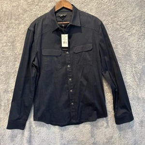 Camicia uomo Rock & Republic con bottoni grande blu navy manica lunga bottoni metallo - Foto 1 di 8