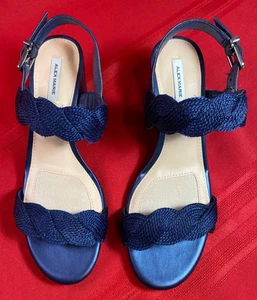 ALEX MARIE Blue Ankle & Toe Twisted Straps Women Dress Sandals Size 7 M 2” Heel - Picture 1 of 22