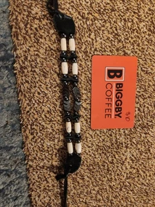 Handgefertigte traditionelle vierreihige Büffelknochen Haarpfeife Perlen Halsband klein - Bild 1 von 9