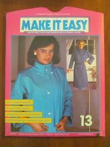 MAKE IT EASY PATTERN #13 LADIES DRESS JACKET VEST JUMPER PLAYSUIT 8-16 UNCUT - Imagen 1 de 2