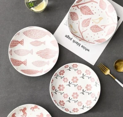 Ceramic Handmade- Dinner Plate Set of 4- 8"x 1.8" dish Serving Dish with design - Image 1 of 3