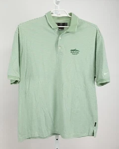 Nike Polo Shirt Mens Extra Large Green White Stripes Bella Vista CC Logo Golf - Picture 1 of 11