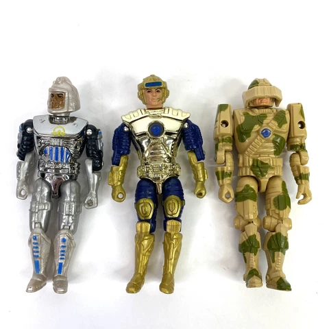 Lot of 3 VTG 1986 Captain Power Figure Lt. Tank Ellis SGT Scout Baker 80s Mattel Cover