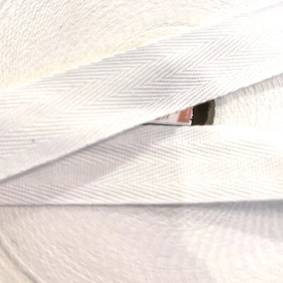 Cinta para coser cinta de algodón espiga blanca de 25 mm X 2 Mtrs Foto 1 de 4