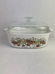 VTG CORNING WARE SPICE OF LIFE “L’ECHALOTE La SAUGE” 4QT CASSEROLE DISH PYREX - Picture 1 of 9