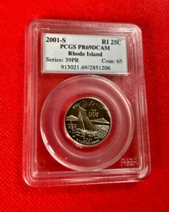 2001 S RI 25 CENTS PCGS PR69DCAM RHODE ISLAND - Picture 1 of 2