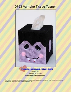 Vampire Tissue Topper-Halloween-Plastic Canvas Pattern or Kit - Picture 1 of 1