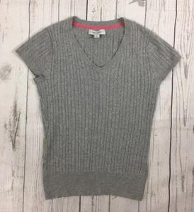Maglione da donna grigio Merona lavorato a maglia collo a V manica corta taglia S - Foto 1 di 2