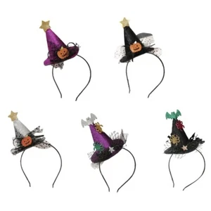 Pumpkin Witch Hat Headband for Women Hair Hoop Cone Hat - Picture 1 of 13