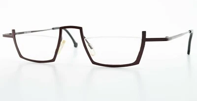 THEO Belgium Glasses Frame Hachi 63 Wine Red Pure Titanium Fancy half-Rim Design - Image 1 of 4