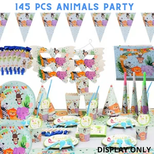 145pc Jungle Animal Zoo Safari Birthday Party first birthday boy girls themed - Picture 1 of 5