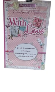 Alles Gute zum Geburtstag zu einer besonderen Mutter XL 7 Seiten Karte 12"" x 8"" Alles Gute zum Geburtstag Mutter - Bild 1 von 4