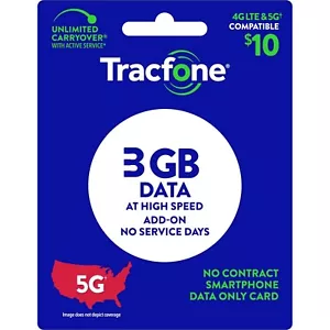 TracFone 3GB Data, Digital Direct Same/Next Day Refill, Phone Number Required - Picture 1 of 1