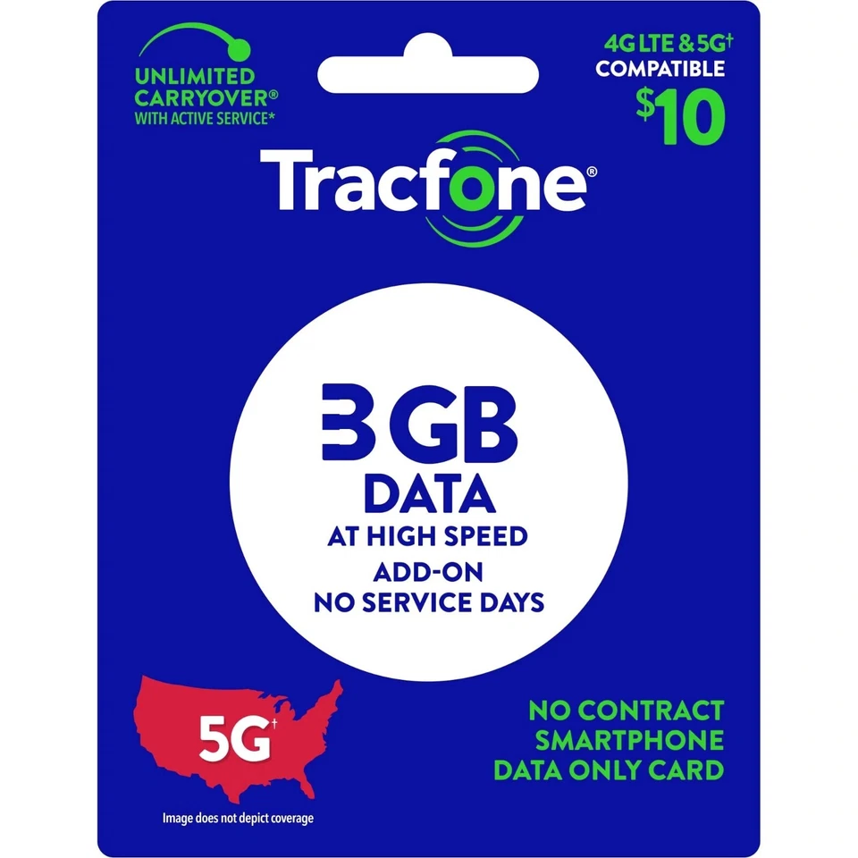 TracFone 3GB Data, Digital Direct Same/Next Day Refill, Phone Number Required - Image 1 of 1