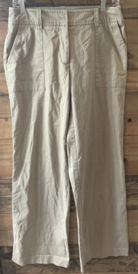 Pantalones de vestir TRINA TURK para mujer beige tostado pierna ancha algodón elástico 6 Foto 1 de 4