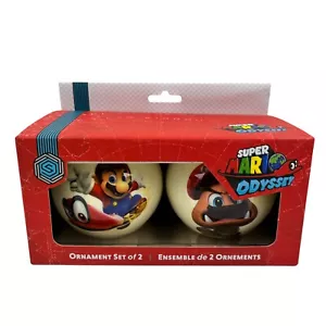 Super Mario Odyssey Christmas Tree Ornament Set of 2 Mario Goomba Nintendo NEW - Picture 1 of 7