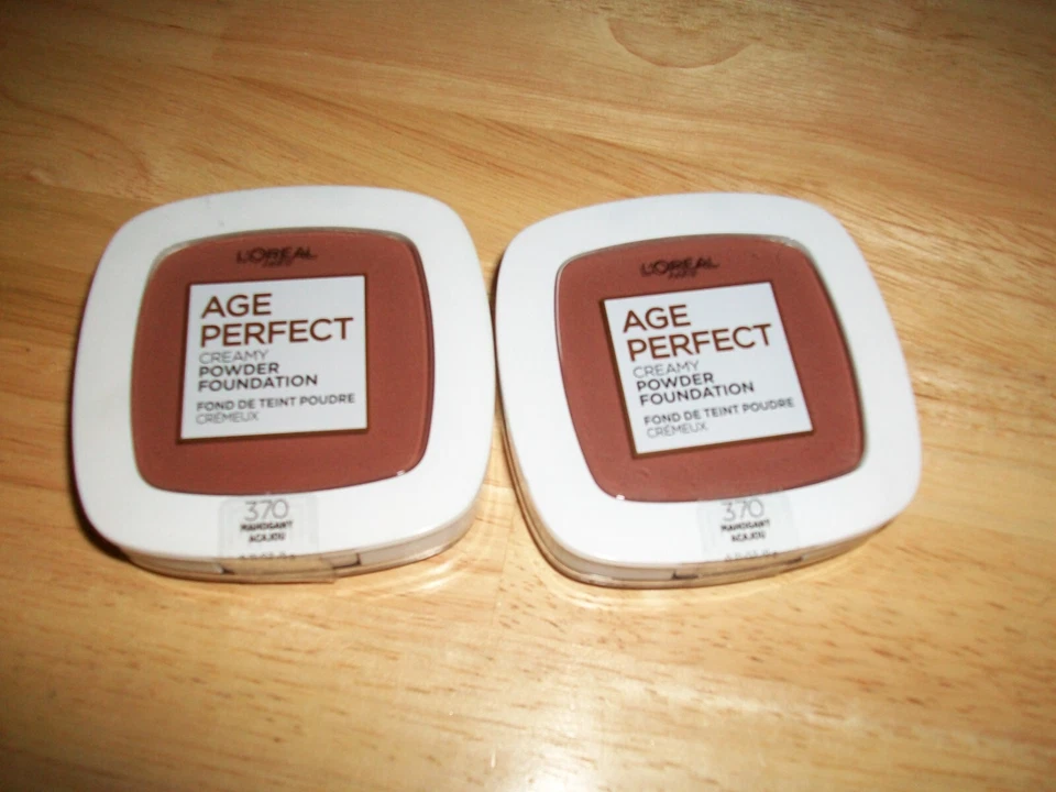 LOT of 2--L'oreal Age Perfect Radiant Creamy Powder Foundation- 370 Mahogany NEW - Image 1 of 1