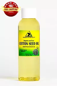 COTTON SEED OIL ORGANIC by H&B Oils Center CARRIER COLD PRESSED 100% PURE 2 OZ - Picture 1 of 12
