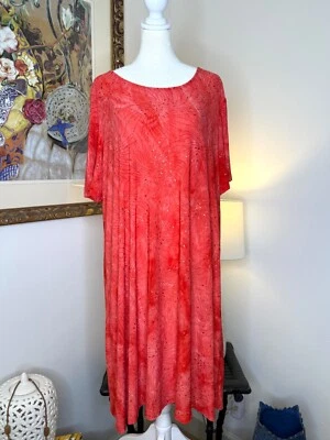 Vestido New Directions Coral Naranja Mangas 1/2 Adornado Dorado Foto 1 de 4