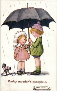 PC CPA HELEN JACOBS, ARTIST SIGNED, ONDER MOEDER'S, Vintage Postcard (b26680)