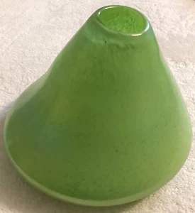 Studio Art Glass Assymetrical Iridescent Fused/Cased Green Vase Handblown - Picture 1 of 9