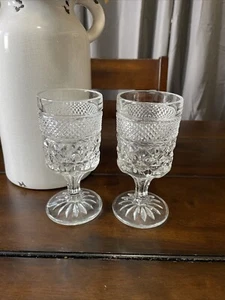 Bicchieri da vino Anchor Hocking Wexford con piedi 6 oz bicchieri alti 5 1/2" vintage - Foto 1 di 6
