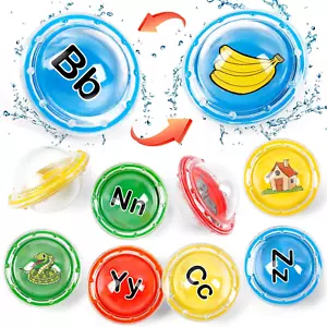 UFO Toddler Bath Toys Floating Pool Toys, Shower Bathtub Alphabet Learning ABC L - Picture 1 of 12